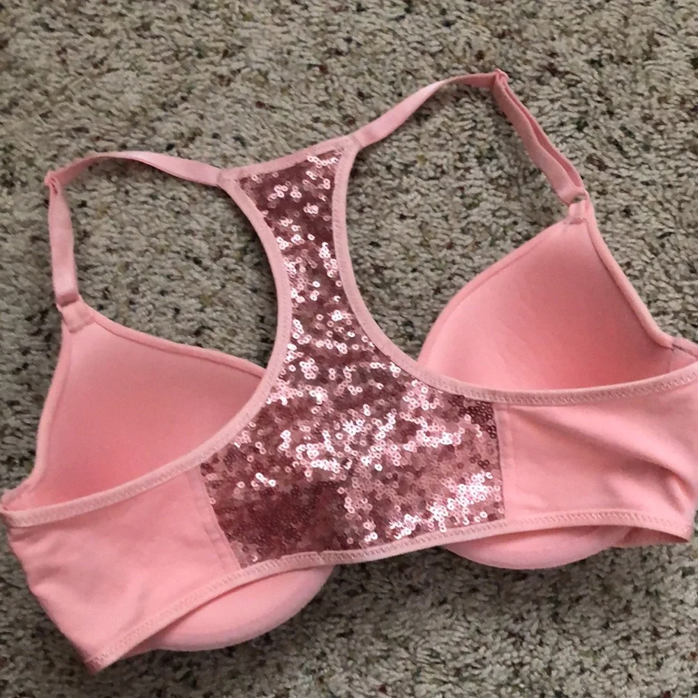 Victoria’s Secret Racerback Push-Up Lined Perfect Coverage Sequin Bra - Picture 1 of 3